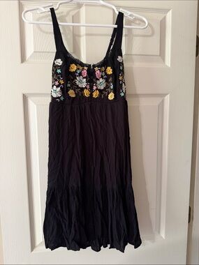 Arizona Jean Co. Black Sundress with Colorful Floral Embroidery